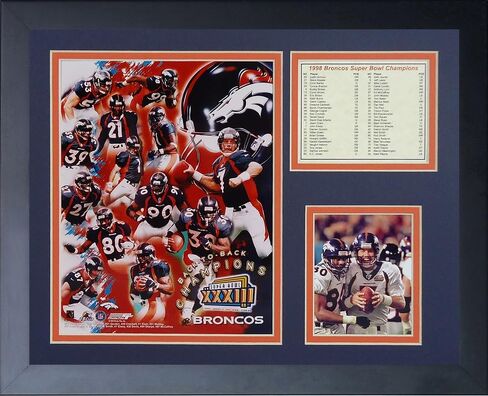 مجموعة صور مؤطرة من Legends Never Die 1998 Denver Broncos Super Bowl Champions، مقاس 11 × 14 بوصة، (11559U) in Saudi Arabia