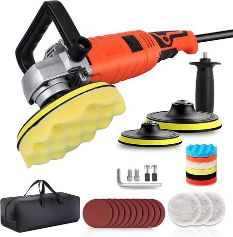 ملمع، شمع عازل قوي، ملمع دوار 7 سرعات مع لوحة دعم 6 بوصة و7 بوصة، ملمع دوار 1580 وات لتلميع السيارات، إزالة الشعر بالشمع، الصقل، الصنفرة in Kuwait