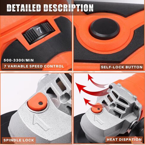 ملمع، شمع عازل قوي، ملمع دوار 7 سرعات مع لوحة دعم 6 بوصة و7 بوصة، ملمع دوار 1580 وات لتلميع السيارات، إزالة الشعر بالشمع، الصقل، الصنفرة in Kuwait