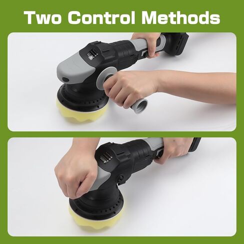 مجموعة تلميع عازلة لاسلكية، أداة تلميع لتفاصيل السيارة، آلة تلميع أوتوماتيكية محمولة مقاس 5 بوصة، 3 سرعات متغيرة مع قطعتين من البطارية ومركبي تلميع in Kuwait