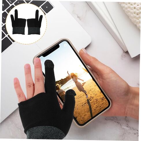 زوج واحد من قفازات مرساة ألعاب الهاتف المحمول بأكمام الإبهام، قفازات ألعاب الهاتف المحمول، قفازات أصابع الألعاب، قفازات أصابع للعبة، أكمام أصابع الألعاب، أكل الدجاج، ألياف فضية متقدمة in Kuwait