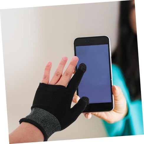زوج واحد من قفازات مرساة ألعاب الهاتف المحمول بأكمام الإبهام، قفازات ألعاب الهاتف المحمول، قفازات أصابع الألعاب، قفازات أصابع للعبة، أكمام أصابع الألعاب، أكل الدجاج، ألياف فضية متقدمة in Kuwait