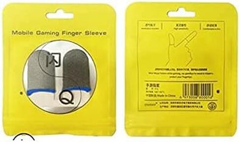 قفازات ألعاب مخططة من الألياف الفضية باللون الأزرق للأيدي المتعرقة وأكمام أصابع لأجهزة التحكم في الألعاب المحمولة (عبوة من 2) أكمام إصبع إبهام مضادة للعرق قابلة للتنفس لجامعة الأسطورة، PUBG، قواعد البقاء in Kuwait