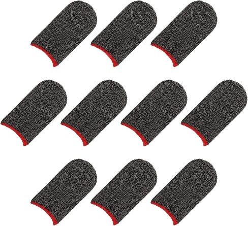 MECCANIXITY Mobile Gaming Finger Sleeve Controller Finger Thumb Sleeve Finger Gloves Black, Silver Fiber Anti-Sweat Breathable, for Phone Game, Pack of 12 in Kuwait