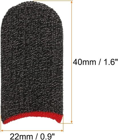 MECCANIXITY Mobile Gaming Finger Sleeve Controller Finger Thumb Sleeve Finger Gloves Black, Silver Fiber Anti-Sweat Breathable, for Phone Game, Pack of 12 in Kuwait