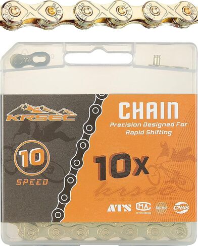 Bike Chain 10 Speed Gold 116 Links Ultralight with Missing Link for Mountain Bike,Road Bike,MTB,Bicycle Parts in Saudi Arabia