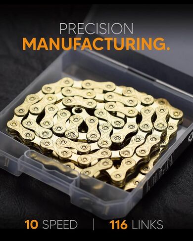 Bike Chain 10 Speed Gold 116 Links Ultralight with Missing Link for Mountain Bike,Road Bike,MTB,Bicycle Parts in Saudi Arabia