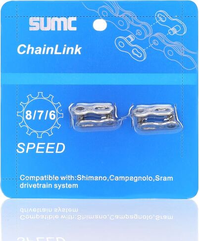 Inkesky 4 Pairs (2 Cards) Re-usable Quick Link for Bike Chains - Compatible with Shimano/KMC/Campagnolo/SRAM in Saudi Arabia