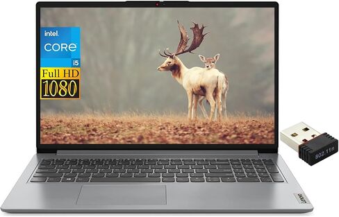 لينوفو 2024 أحدث كمبيوتر محمول IdeaPad 1i للأعمال، شاشة 15.6 بوصة FHD، Intel Core i5-1235U، ذاكرة الوصول العشوائي 8 جيجابايت، 512 جيجابايت SSD، Intel Iris Xe Graphics، Wi-Fi 6، بلوتوث، Windows 11 S، مع محول USB WiFi in Saudi Arabia