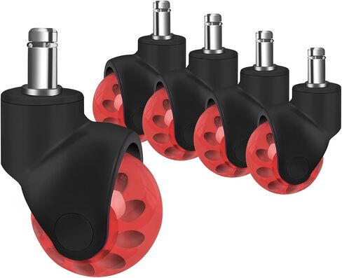 2" Ball Caster Wheels, Hirate 360 Degree Rotation Universal Ball Casters with Nylon Cover for Office Furniture Chairs Replacement Casters Smooth Rolling 7/16" x 7/8", Set of 5, Black in Saudi Arabia