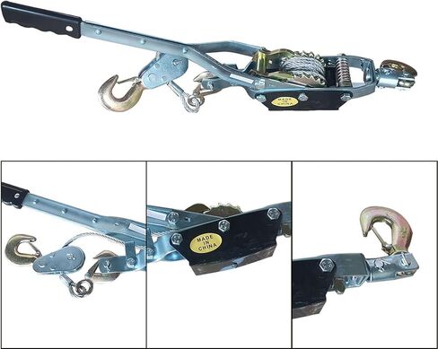 4 Ton Heavy Duty Power Puller Dual Gear Ratchet Puller Come-Along Tool with 3 Hooks Hand Cable Puller in Saudi Arabia