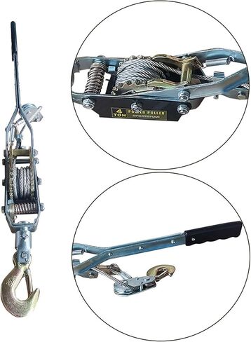4 Ton Heavy Duty Power Puller Dual Gear Ratchet Puller Come-Along Tool with 3 Hooks Hand Cable Puller in Saudi Arabia