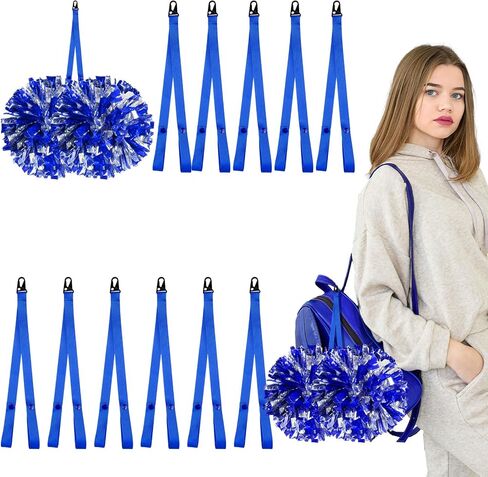 12 Pcs Pom Holder for Cheerleading Accessories for Cheerleading Blue Pom Pom Holder Cheer Stuff Cheerleading Accessories Cheerleading Gifts Favors for Cheerleader, No Pom Poms in Kuwait