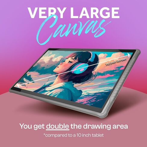 X14 Largest Standalone Drawing Tablet • No Computer Needed • Pro Drawing Apps & Tutorials • 14 Inch Screen • Stylus Pen • Portable • Best Gift for a Digital Graphic Artist • PX14 in Saudi Arabia