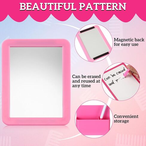 16 قطعة من منظم الخزانة المغناطيسي وملحقاته تتضمن 12 ملصقًا للخزانة المغناطيسية، 1 سبورة بيضاء مغناطيسية جافة، 1 قلم تحديد، 1 مرآة خزانة مغناطيسية، 1 صندوق تخزين بلاستيكي وردي للفصل الدراسي in Kuwait