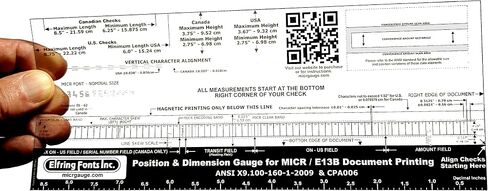 MICR Film Check Position Gauge, The Most Accurate E13B MICR Gauge for Cut Sheet, Rolls, or 3 per Page Checks. in Saudi Arabia