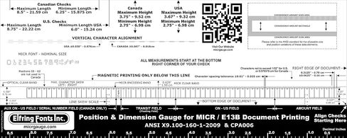 MICR Film Check Position Gauge, The Most Accurate E13B MICR Gauge for Cut Sheet, Rolls, or 3 per Page Checks. in Saudi Arabia