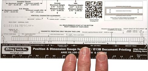 MICR Film Check Position Gauge, The Most Accurate E13B MICR Gauge for Cut Sheet, Rolls, or 3 per Page Checks. in Saudi Arabia