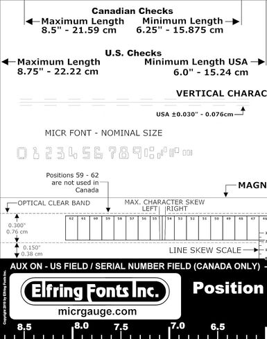 MICR Film Check Position Gauge, The Most Accurate E13B MICR Gauge for Cut Sheet, Rolls, or 3 per Page Checks. in Saudi Arabia