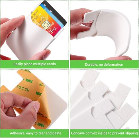 محفظة حامل بطاقات الهاتف الخلوي، 3 قطع، حافظة من السيليكون ذاتية اللصق رفيعة للغاية لبطاقة الائتمان وبطاقة الهوية وجيب لهاتف iPhone وSamsung Huawei والهواتف الذكية الأخرى (أبيض) in Kuwait