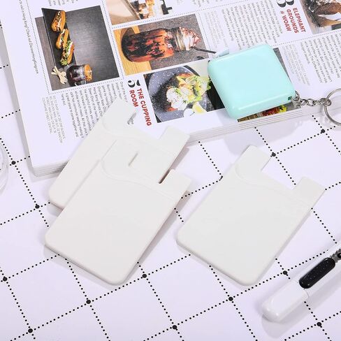 محفظة حامل بطاقات الهاتف الخلوي، 3 قطع، حافظة من السيليكون ذاتية اللصق رفيعة للغاية لبطاقة الائتمان وبطاقة الهوية وجيب لهاتف iPhone وSamsung Huawei والهواتف الذكية الأخرى (أبيض) in Kuwait