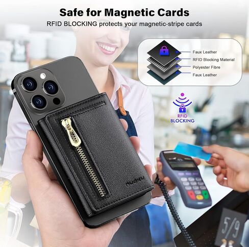 محفظة nuoku المغناطيسية للهاتف المتوافقة مع محفظة Magsafe، حامل البطاقة المغناطيسية لسلسلة iPhone 15/14/13/12، غير متوافقة مع 13/12 mini in Kuwait