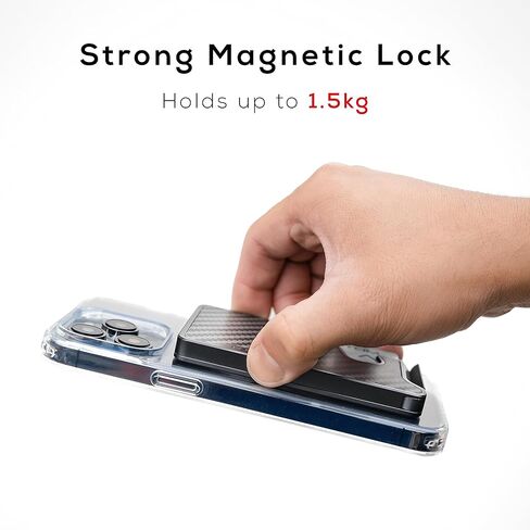 محفظة M MagSafe متوافقة مع ملحقات iPhone 12/13/14/15 Mini/Plus/Pro/Max وMagSafe، حامل بطاقات ألومنيوم RFID، ألياف الكربون، حجم عادي يحمل 7-13 بطاقة in Kuwait