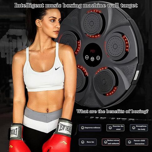 Smart Music Boxing Machine - Home Wall Mount Boxing Training Machine, Agility Training Digital Boxing Wall Target with Boxing Glove 2 Pairs of Boxing Gloves in Saudi Arabia