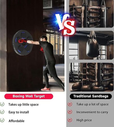 Smart Music Boxing Machine - Home Wall Mount Boxing Training Machine, Agility Training Digital Boxing Wall Target with Boxing Glove 2 Pairs of Boxing Gloves in Saudi Arabia