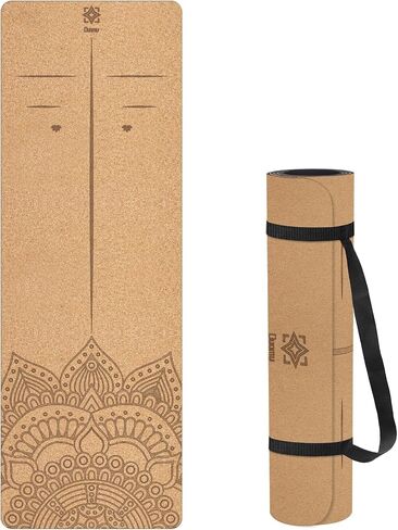 Cork Yoga Mat Sports Mat Natural Cork Environmental Protection TPE Anti Slip and Sweat-absorbing, Suitable for Yoga Pilates Meditation Indoor Fitness(72-Inch x 24-Inch x 5mm Thick) in Saudi Arabia