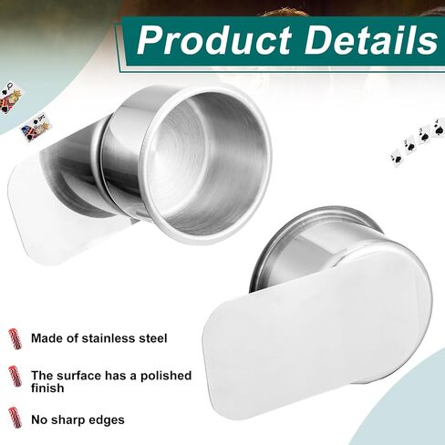 10 Pieces Jumbo Slide Under Stainless Steel Cup Holder 3.5 Inch Poker Table Cup Holders Slide in Cup Holders for Casino Poker Table, Work Desk and Boats, RV Cars Trucks in Saudi Arabia