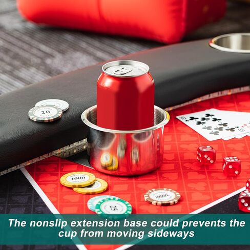 10 Pieces Jumbo Slide Under Stainless Steel Cup Holder 3.5 Inch Poker Table Cup Holders Slide in Cup Holders for Casino Poker Table, Work Desk and Boats, RV Cars Trucks in Saudi Arabia