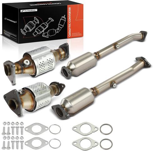 طقم محول حفاز أمامي وخلفي ممتاز مكون من 4 قطع متوافق مع Nissan Frontier 2005-2019، Pathfinder 2005-2012، NV1500، NV2500، NV3500، Xterra وSuzuki Equator، 4.0L، متوافق مع EPA in Kuwait