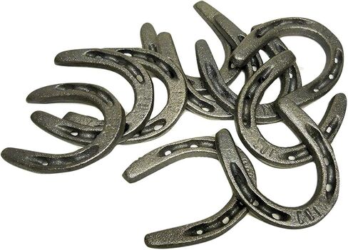 Cast Iron Set of 20 Horseshoes by Carver's Olde Iron for Decoration and Crafts, Pony Size, 3 1/2" T x 3" W in Kuwait
