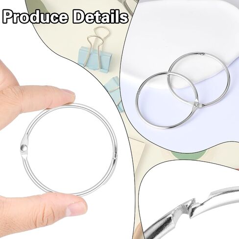 30 Pack Loose Leaf Binder Rings 2 Inch Binder Rings, Nickel-Plated Metal Rings for Index Cards, Keychain, Notebook, Reports, Loose Leaf Paper, Photo Albums in Saudi Arabia