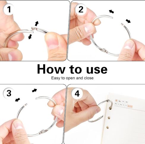 30 Pack Loose Leaf Binder Rings 2 Inch Binder Rings, Nickel-Plated Metal Rings for Index Cards, Keychain, Notebook, Reports, Loose Leaf Paper, Photo Albums in Saudi Arabia