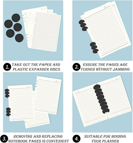 20 Pieces 2 Inch Discbound Expansion Discs Large Black Discs Binder Rings Plastic Expander Discs Book Binding Discs for DIY Notebooks and Planner Scrapbooking Supplies in Saudi Arabia
