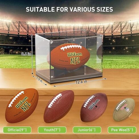 حافظة عرض كرة القدم، حافظة كرة قدم أكريليك تعرض الحجم الكامل الشفاف القابل للتجميع، حافظات صندوق تخزين تذكارية مع حامل عرض كرة القدم قابل للإزالة لكرة القدم الموقعة in Kuwait