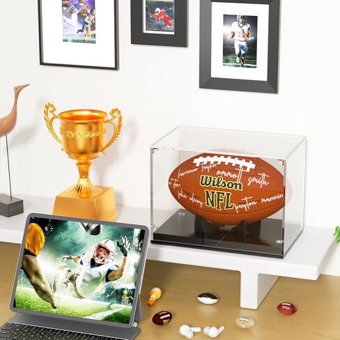 حافظة عرض كرة القدم، حافظة كرة قدم أكريليك تعرض الحجم الكامل الشفاف القابل للتجميع، حافظات صندوق تخزين تذكارية مع حامل عرض كرة القدم قابل للإزالة لكرة القدم الموقعة in Kuwait