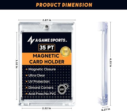 حامل البطاقة الممغنطة 35PT (25 حزمة) - حامل البطاقة بلمسة واحدة | حماة بطاقة التداول | حماة بطاقة البيسبول | حالة بطاقة التداول | واقيات البطاقات الرياضية (25) in Kuwait