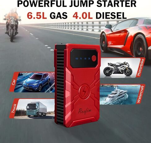 حزمة بطارية Jump Starter بقوة 2000 أمبير و12 فولت - حزمة معززة لبطارية السيارة لما يصل إلى 8.5 لتر من الغاز ومحركات ديزل سعة 6.5 لتر، وشاشة LCD لشاحن بنك الطاقة المحمول USB-C PD 65 وات in Saudi Arabia
