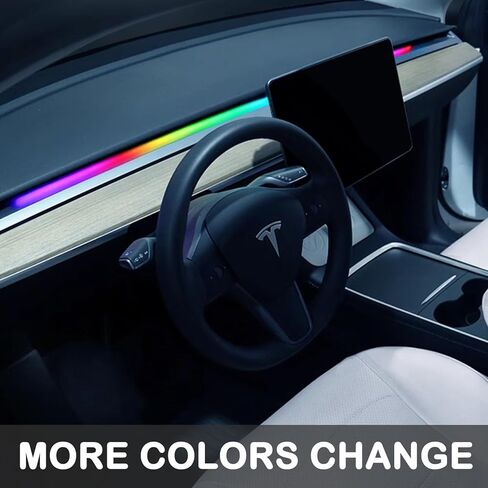 لطراز Tesla Y/3 أضواء داخلية لوحة القيادة ضوء النيون LED الإضاءة المحيطة عرض ضوء لفتة اليد لملحقات Tesla مستشعر Musica مع أضواء USB للتحكم في التطبيق in Kuwait