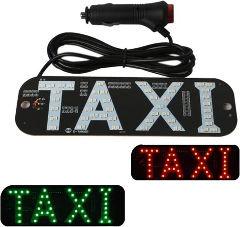 شعار إضاءة LED لسيارات الأجرة قابل للتغيير بلونين، خطاف وامض على نافذة السيارة مع محول شاحن سيارة DC12V - ضوء سيارة أجرة، ديكور لافتة LED لسيارات الأجرة للسائق in Saudi Arabia