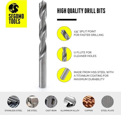 أدوات سيجومو 261 قطعة متري & SAE HSS طقم إصلاح خيط الحفر هيليكويل (M5، M6، M8، M10، M12)، (1/4، 5/16، 3/8، 7/16، 1/2 بوصة) - THREAD261 in Kuwait