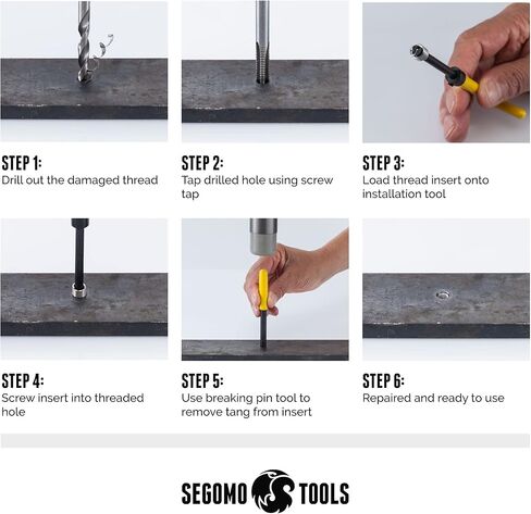 أدوات سيجومو 261 قطعة متري & SAE HSS طقم إصلاح خيط الحفر هيليكويل (M5، M6، M8، M10، M12)، (1/4، 5/16، 3/8، 7/16، 1/2 بوصة) - THREAD261 in Kuwait