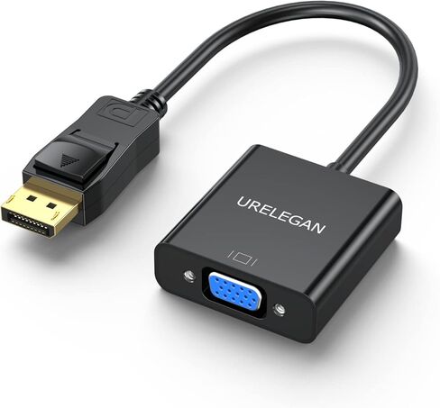 DisplayPort to VGA Adapter, Display Port DP Male to VGA Female Adapters Cord Compatible with Computer, PC, Laptop, Monitor, Projector and More in Kuwait