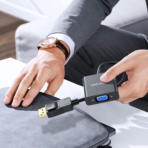 DisplayPort to VGA Adapter, Display Port DP Male to VGA Female Adapters Cord Compatible with Computer, PC, Laptop, Monitor, Projector and More in Kuwait