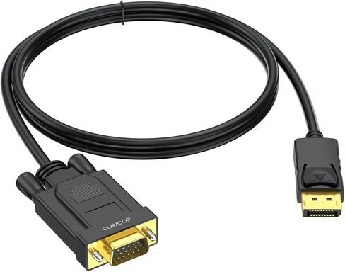 كابل DisplayPort إلى VGA بطول 3 أقدام، 2 حزمة، منفذ عرض إلى كابل منفذ VGA ذكر إلى ذكر مطلي بالذهب لأجهزة الكمبيوتر المكتبية ذات منافذ DP، والكمبيوتر المحمول لتوصيل شاشة منفذ VGA، والكمبيوتر الشخصي، والتلفزيون عالي الدقة in Kuwait