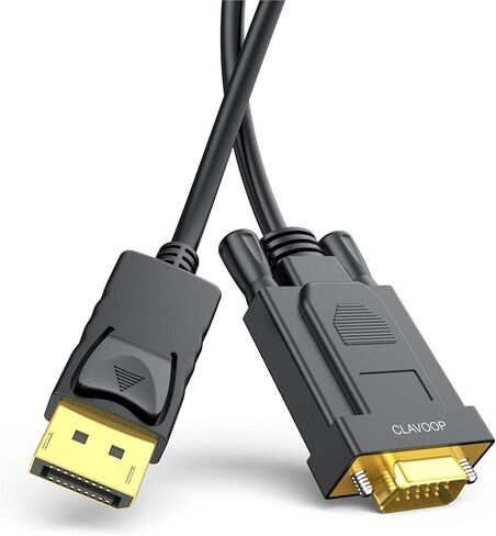 كابل DisplayPort إلى VGA بطول 3 أقدام، 2 حزمة، منفذ عرض إلى كابل منفذ VGA ذكر إلى ذكر مطلي بالذهب لأجهزة الكمبيوتر المكتبية ذات منافذ DP، والكمبيوتر المحمول لتوصيل شاشة منفذ VGA، والكمبيوتر الشخصي، والتلفزيون عالي الدقة in Kuwait