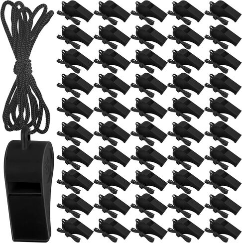 200 Pieces Plastic Whistles with Lanyard Loud Whistles Emergency Whistles Bulk for School Trainning Outdoor Hiking Sports Coaches Teacher Referees Whistle in Saudi Arabia